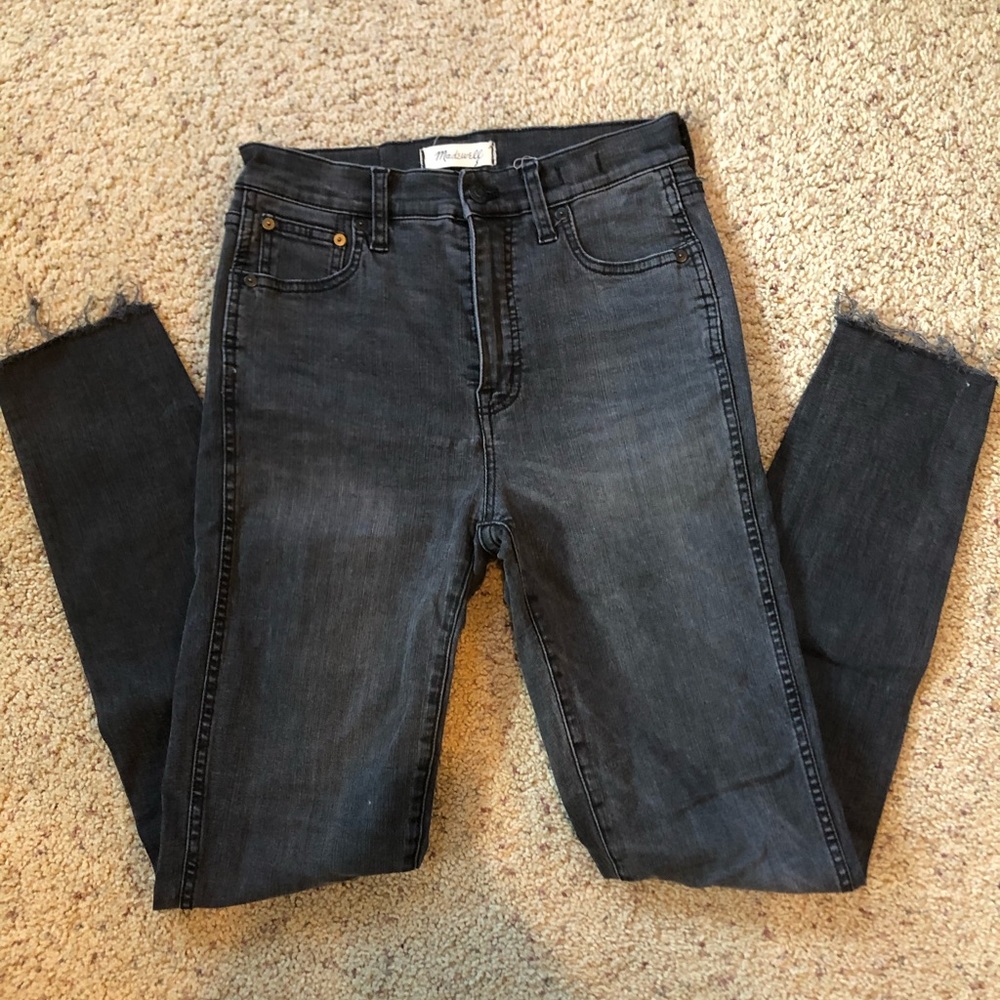Madewell 10’’ High Rise black skinny jeans